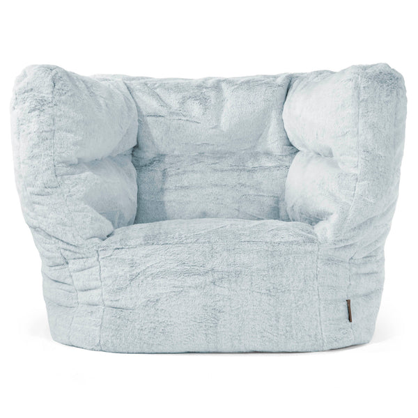 Louis Puff Sillón - Piel de Conejo Sintética Azul Empolvado 01