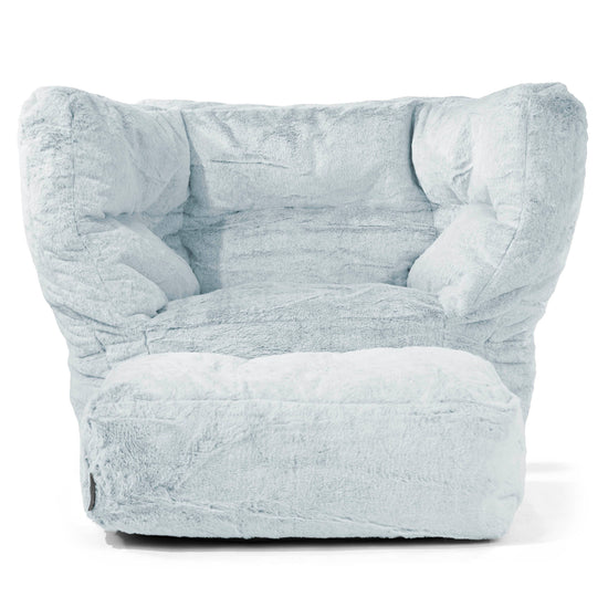 Louis Puff Sillón - Piel de Conejo Sintética Azul Empolvado 02