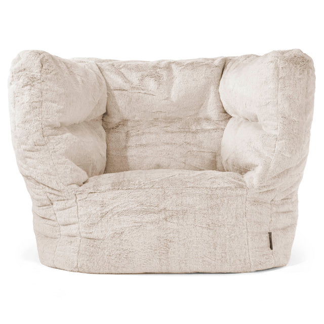 Louis Puff Sillón - Piel de Conejo Sintética Marrón Dorado 01