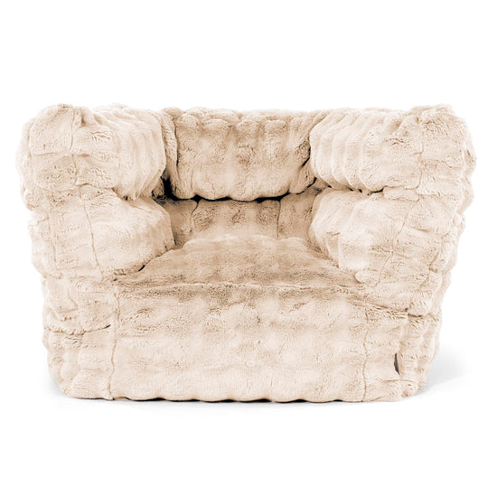 Louis Puff Sillón - Piel Sintética de Burbuja Crema 01