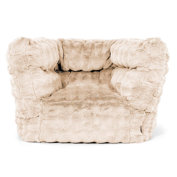Louis Puff Sillón - Piel Sintética de Burbuja Crema 01