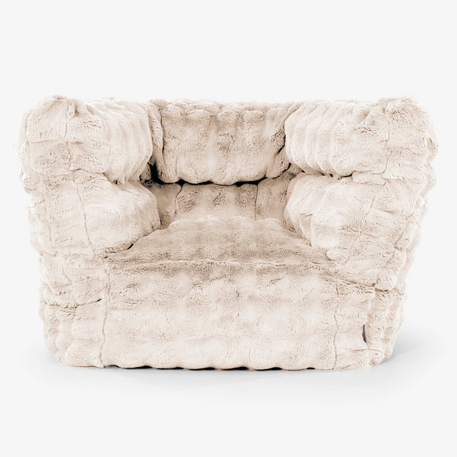 Louis Puff Sillón - Piel Sintética de Burbuja Crema 01