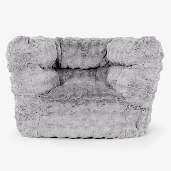 Louis Puff Sillón - Piel Sintética de Burbuja Gris 01
