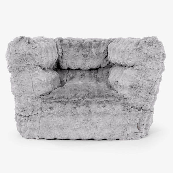 Louis Puff Sillón - Piel Sintética de Burbuja Gris 01