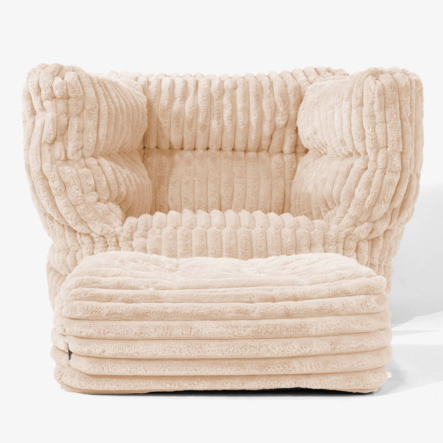 Albert Puff Sillón 2.0 - Pana de Felpa Ultra Durazno