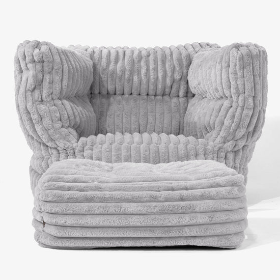 Albert Puff Sillón 2.0 - Pana de Felpa Ultra Gris 02