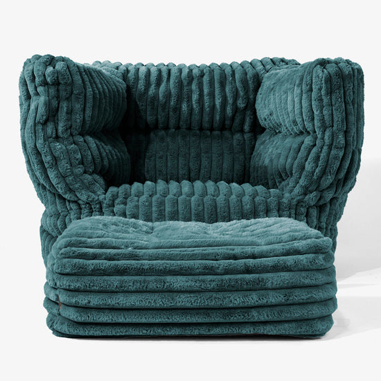 Albert Puff Sillón 2.0 - Pana de Felpa Ultra Turquesa 02