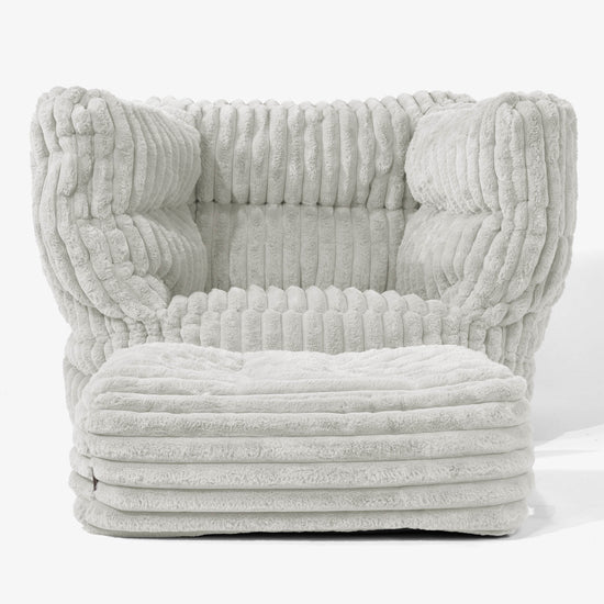 Albert Puff Sillón 2.0 - Pana de Felpa Ultra Verde Salvia 02