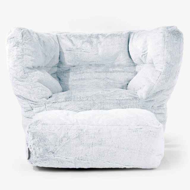 Albert Puff Sillón 2.0 - Piel de Conejo Sintética Azul Empolvado