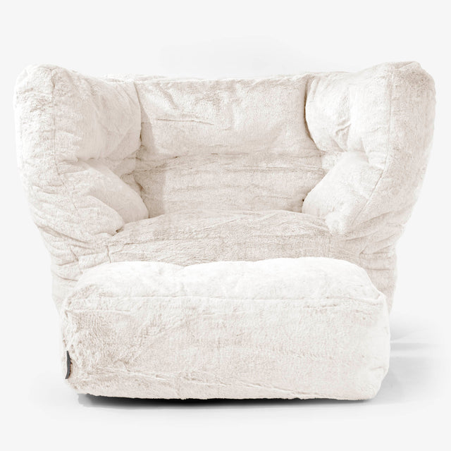 Albert Puff Sillón 2.0 - Piel de Conejo Sintética Blanco
