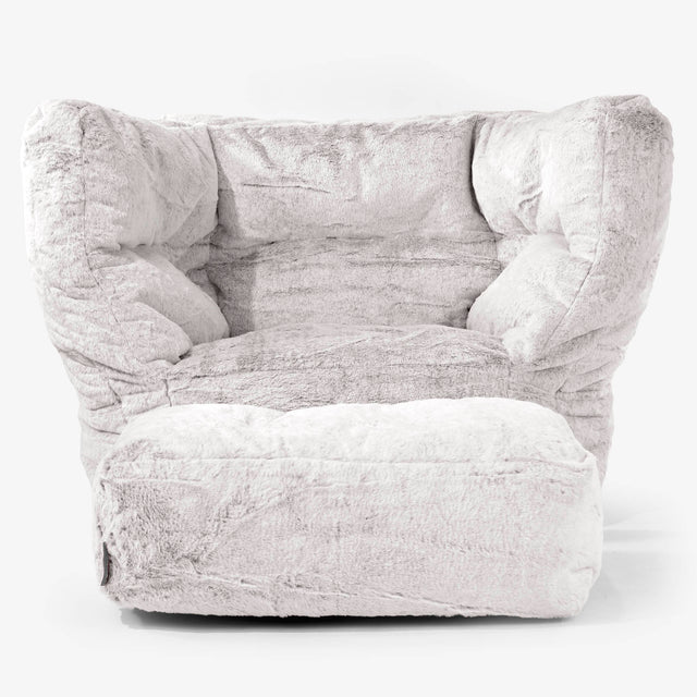 Albert Puff Sillón 2.0 - Piel de Conejo Sintética Gris Claro