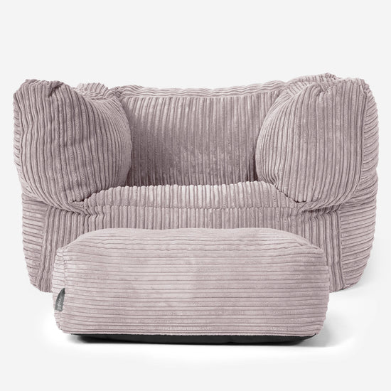 Albert Puff Sillón - Pana Clásica Gris Plata 02