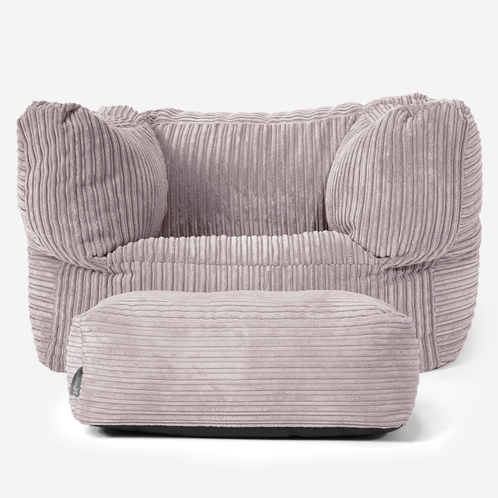 Albert Puff Sillón - Pana Clásica Gris Plata 02