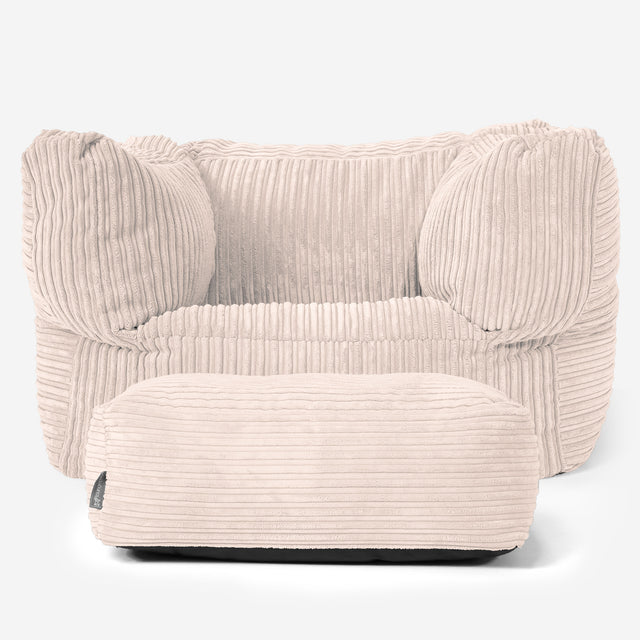 Albert Puff Sillón - Pana Clásica Marfil 02