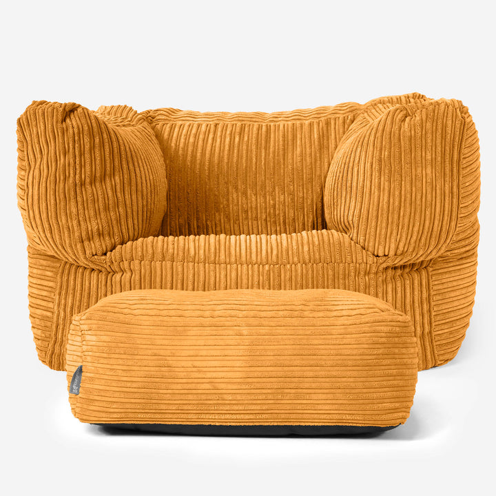 Albert Puff Sillón - Pana Clásica Miel Dorada 02