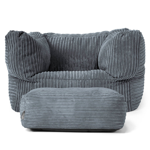 Albert Puff Sillón - Pana Clásica Pizarra Gris 02