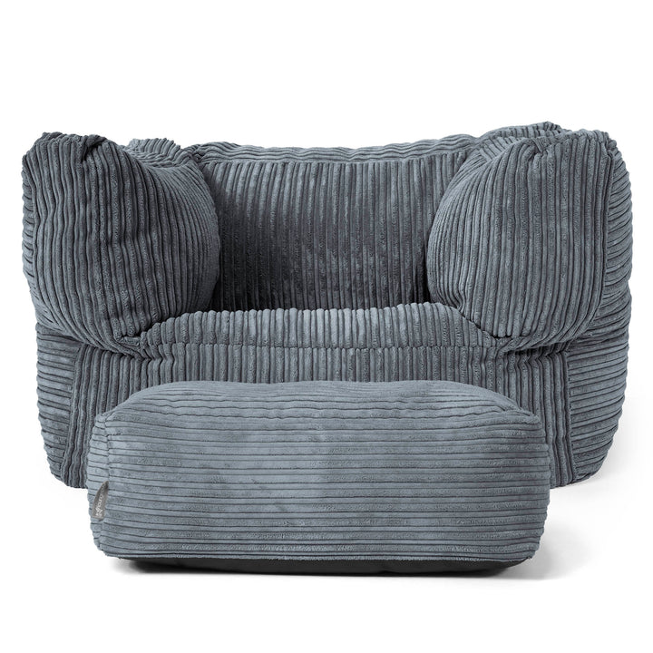 Albert Puff Sillón - Pana Clásica Pizarra Gris 02