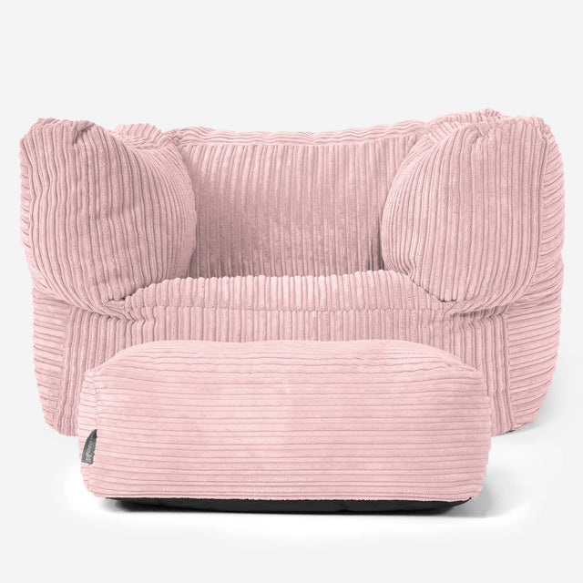 Albert Puff Sillón - Pana Clásica Rosa Claro 02