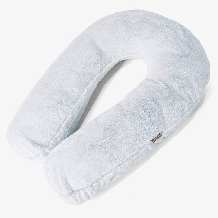 Almohada Abrazo - Piel de Conejo Sintética Azul Empolvado 01
