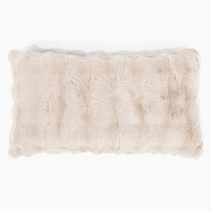 Fundas de Cojín Rectangular Gigante 40 x 70cm - Piel Sintética de Burbuja Crema
