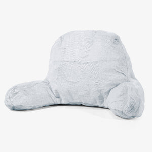 Almohada de Lectura de Alto Soporte - Piel de Conejo Sintética Azul Empolvado