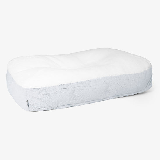 Cama Encorvada para Perros XL -  Piel de Conejo Sintética Azul Empolvado 01