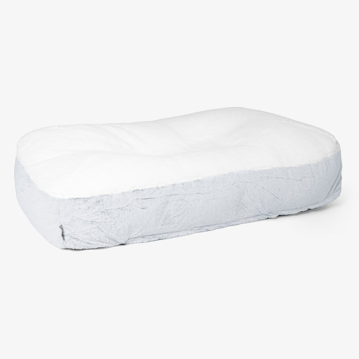 Cama Encorvada para Perros XL -  Piel de Conejo Sintética Azul Empolvado 01