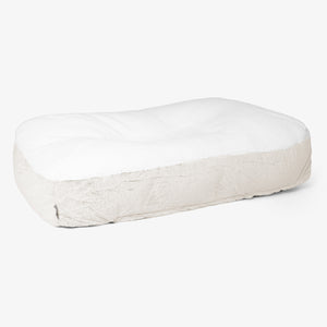 Cama Encorvada para Perros XL - Piel de Conejo Sintética Blanco