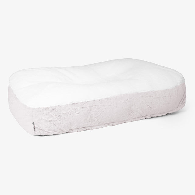 Cama Encorvada para Perros XL - Piel de Conejo Sintética Rosa Empolvado 01