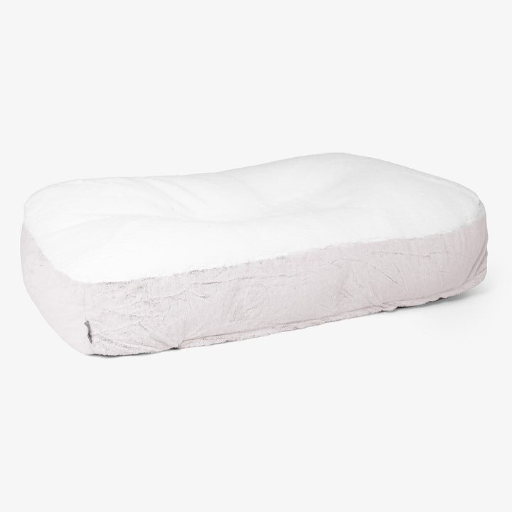 Cama Encorvada para Perros XL - Piel de Conejo Sintética Rosa Empolvado 01
