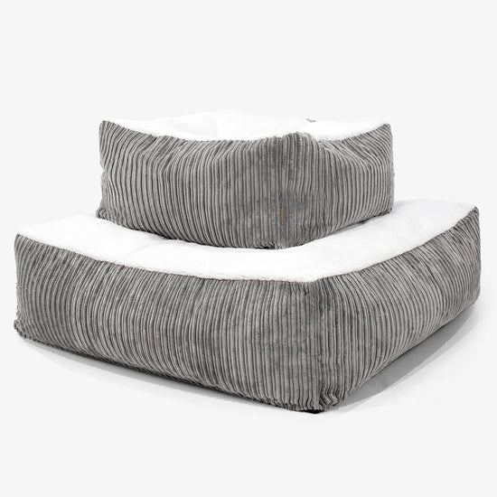 Cama para Perro Colchón Gigante Grande - Sherpa & Pana Clásica Grafito - 03