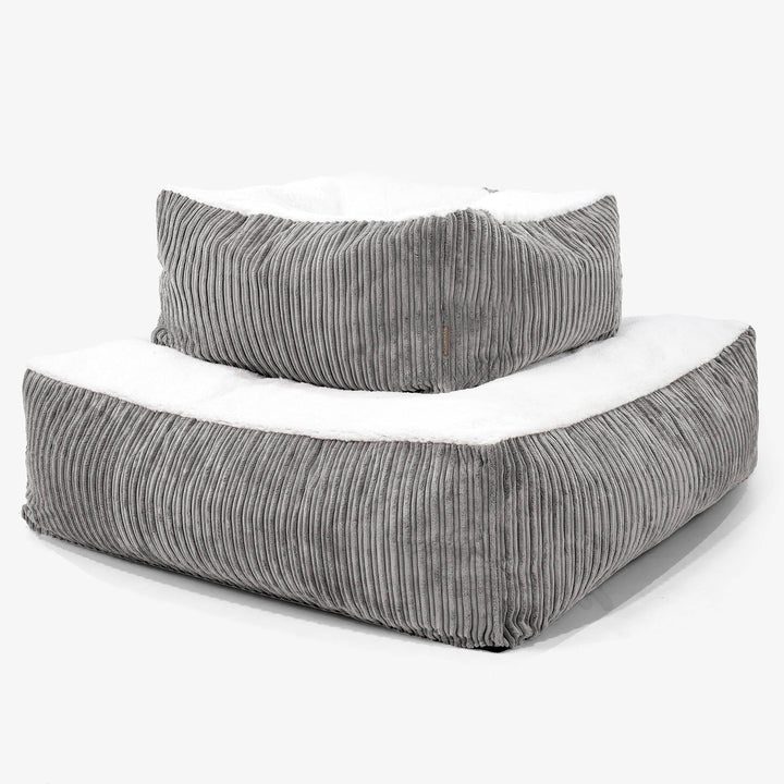 Cama para Perro Colchón Gigante Grande - Sherpa & Pana Clásica Grafito - 03