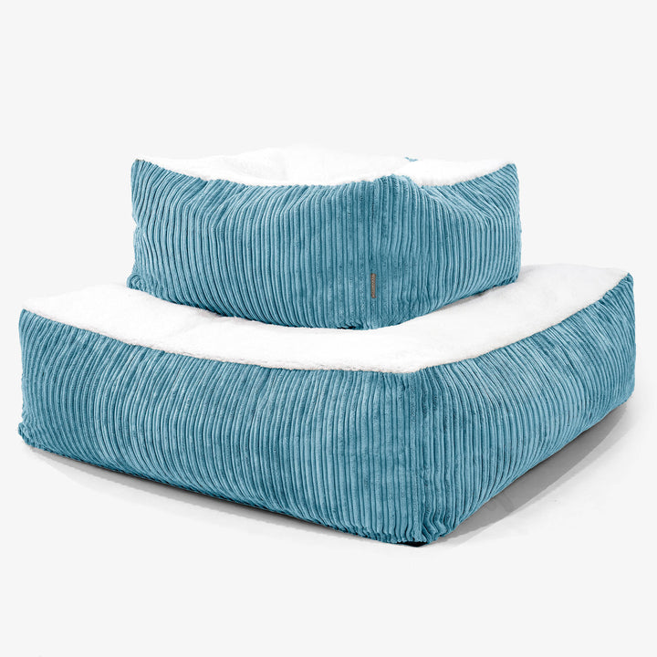 Cama para Perro Colchón Gigante XXL - Sherpa & Pana Clásica Egeo Azul - 03