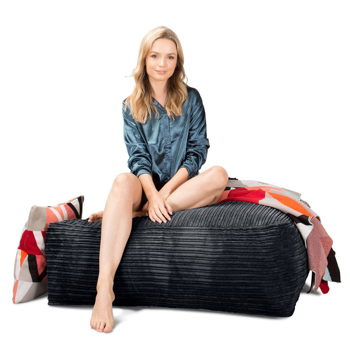CloudSac 250 Puf Reposapiés Otomano Viscoelástico - Pana Clásica Negro 02