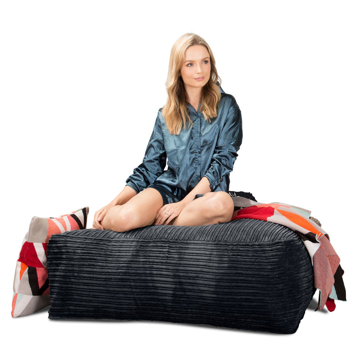 CloudSac 250 Puf Reposapiés Otomano Viscoelástico - Pana Clásica Negro 03