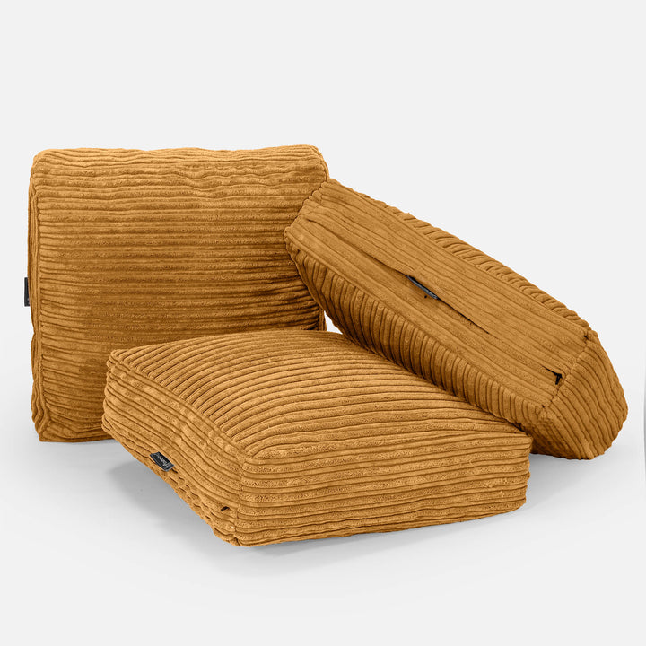 Cojín de Suelo Grande - Pana Clásica Miel Dorada 04