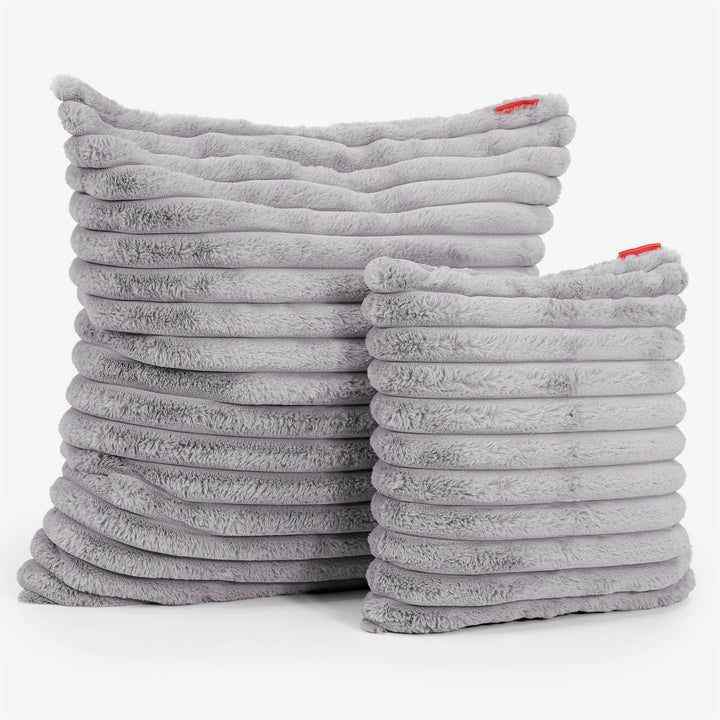Fundas de Cojín 47 x 47cm - Pana de Felpa Ultra Gris 02