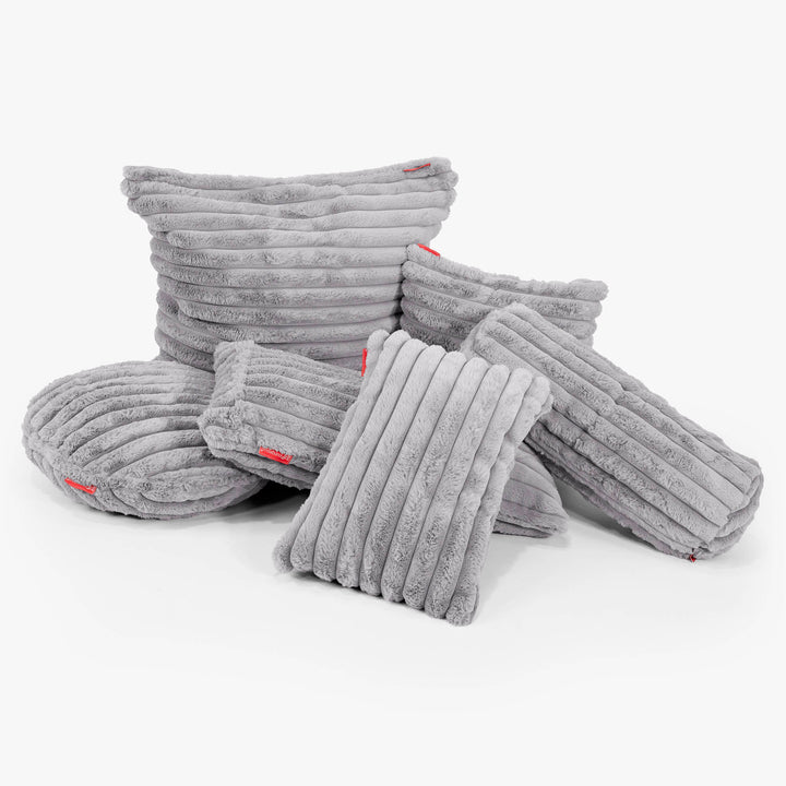 Fundas de Cojín 47 x 47cm - Pana de Felpa Ultra Gris 03