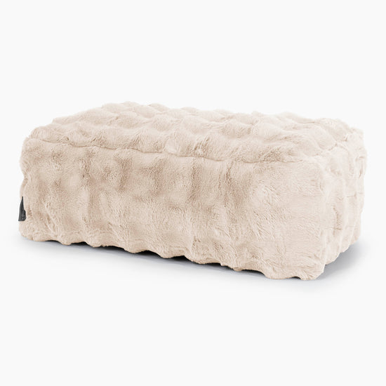 Escabel Gigante - Piel Sintética de Burbuja Crema 01