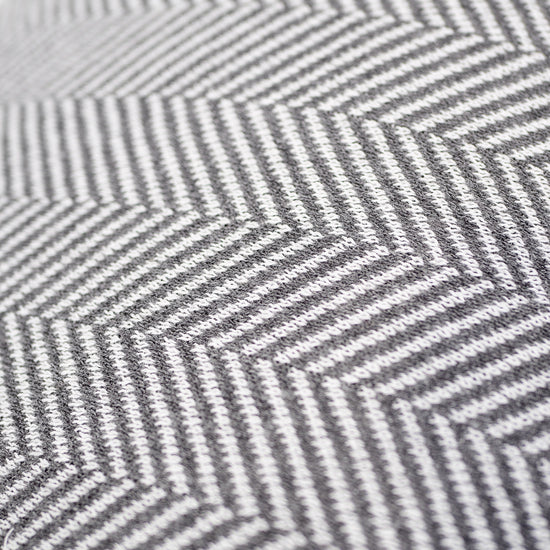 Escabel - Punto Tejido de Espiga Patrón Gris 03