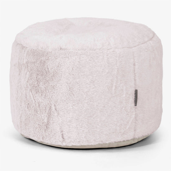 Reposapiés Redondo - Piel de Conejo Sintética Rosa Empolvado 01