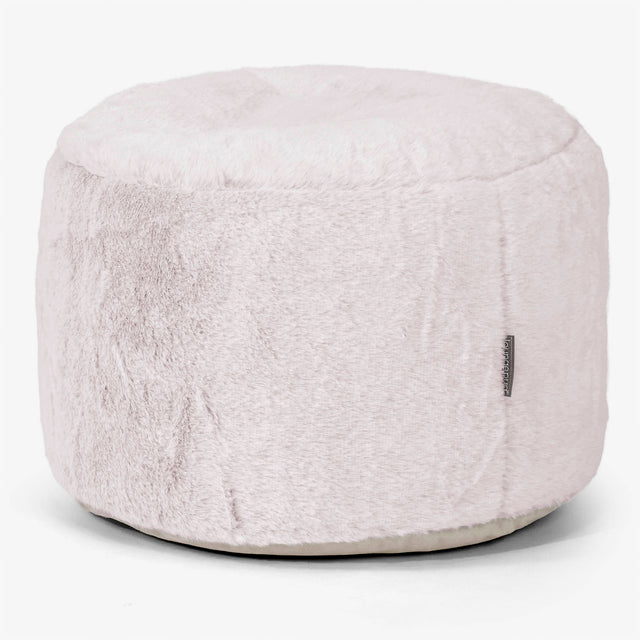 Reposapiés Redondo - Piel de Conejo Sintética Rosa Empolvado 01