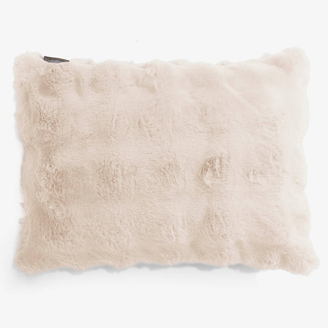 Fundas de Cojín Rectangular 35 x 50cm - Piel Sintética de Burbuja Crema 01