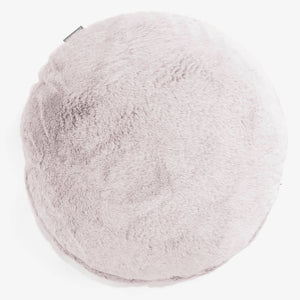 Fundas de Cojín Redondo 50cm - Piel de Conejo Sintética Rosa Empolvado