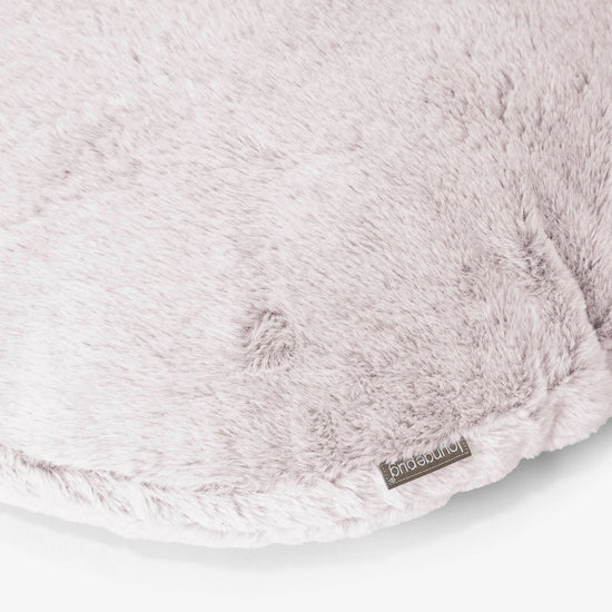 Fundas de Cojín Redondo 50cm - Piel de Conejo Sintética Rosa Empolvado 02