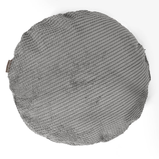 Fundas de Cojín Redondo 50cm - Pompón Carbón Gris 01