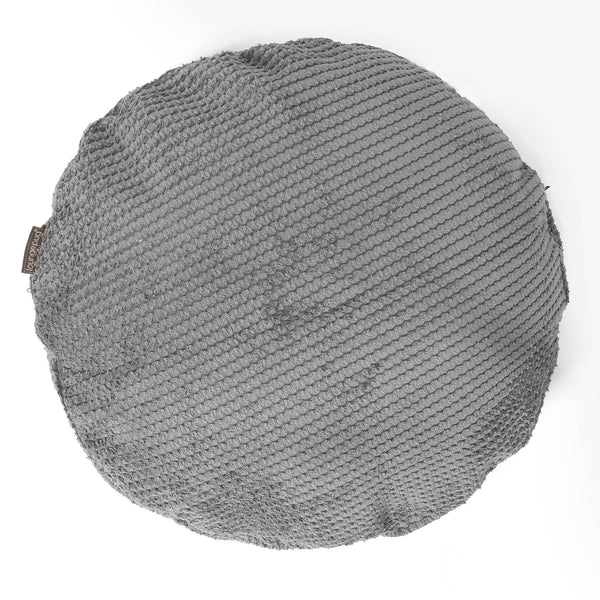 Fundas de Cojín Redondo 50cm - Pompón Carbón Gris 01