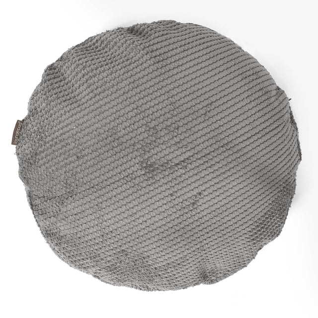 Fundas de Cojín Redondo 50cm - Pompón Carbón Gris 01