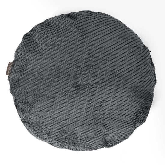 Fundas de Cojín Redondo 50cm - Pompón Negro 01