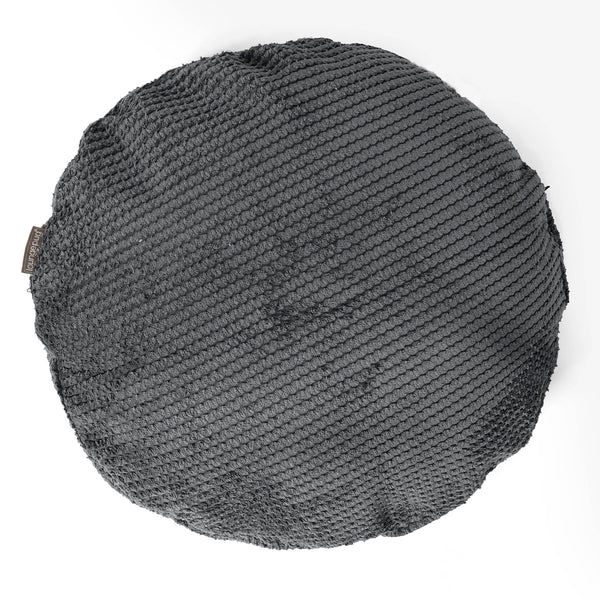 Fundas de Cojín Redondo 50cm - Pompón Negro 01